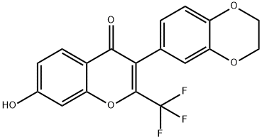 3-(2,3-二氢苯并[B][1,4]二噁英-6-基)-7-羟基-2-(三氟甲基)-4H-色烯-4-酮, 170511-53-2, 结构式