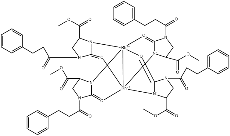 (4S)-铑,四基色[Μ-[甲基2-氧代-1-(1-氧代-3-苯基丙基)-4-咪唑啉羧基-N3:O2]]二-(RH-RH), 171230-55-0, 结构式