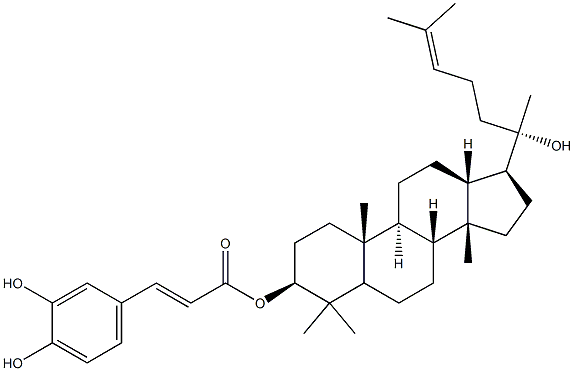 (3BETA)-达马-24-烯-3,20-二醇 3-[3-(3,4-二羟基苯基)-2-丙烯酸酯], 171438-55-4, 结构式