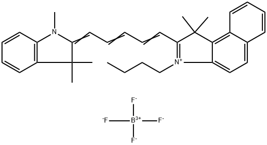 3-丁基-2-[5-(1,3-二氢-1,3,3-三甲基-2H-吲哚-2-亚基)-1,3-戊二烯基]-1,1-二甲基-1H-苯并[E]吲哚四氟硼酸盐, 172491-72-4, 结构式