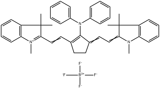 2-((E)-2-(2-(二苯基氨基)-3-[(E)-2-(1,3,3-三甲基-1,3-二氢-2H-吲哚-2-亚基)乙亚基]-1-环戊烯-1-基)乙烯基)-1,3,3-三甲基-3H-吲哚四氟硼酸盐, 177167-98-5, 结构式