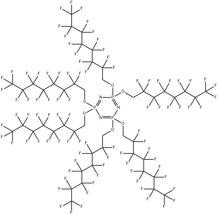 2,2,4,4,6,6-六氢-2,2,4,4,6,6-六[(2,2,3,3,4,4,5,5,6,6,7,7,8,8,8-十五氟辛基)氧基]-1,3,5,2,4,6-三氮杂三磷杂苯, 186043-52-7, 结构式