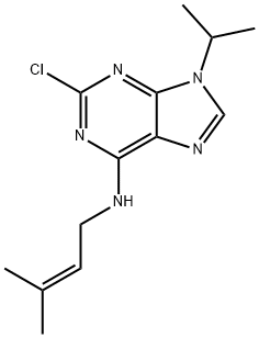 2-氯-N-(3-甲基-2-丁烯-1-基)-9-(1-甲基乙基)-9H-嘌呤-6-胺, 189232-32-4, 结构式