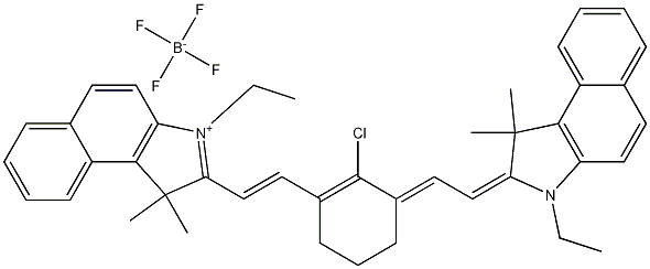 2-[2-[2-氯-3-[2-(3-乙基-1,3-二氢-1,1-二甲基-2H-苯并[E]吲哚-2-亚基)乙亚基]-1-环己烯-1-基]乙烯基]-3-乙基-1,1-二甲基-1H-苯并[E]吲哚四氟硼酸盐, 193687-63-7, 结构式