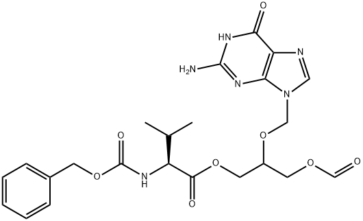 N-苄氧羰基-L-缬氨酸 2-[(2-氨基-1,6-二氢-6-氧代-9H-嘌呤-9-基)甲氧基]-3-(甲酰氧基)丙基酯, 194159-19-8, 结构式