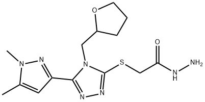 2-((5-(1,5-二甲基-1H-吡唑-3-基)-4-((四氢呋喃-2-基)甲基)-4H-1,2,4-三唑-3-基)硫代)乙酰肼, 1006326-97-1, 结构式