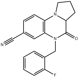 5-(2-氟苄基)-4-氧代-1,2,3,3A,4,5-六氢吡咯并[1,2-A]喹喔啉-7-甲腈, 1009243-72-4, 结构式