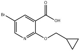 5-溴-2-(环丙基甲氧基)吡啶-3-羧酸, 1017782-57-8, 结构式