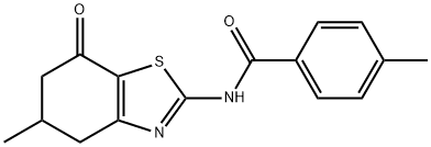 4-甲基-N-(5-甲基-7-氧代-4,5,6,7-四氢苯并[D]噻唑-2-基)苯甲酰胺, 1020252-55-4, 结构式