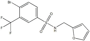 N-(FURAN-2-YLMETHYL) 4-BROMO-3-TRIFLUOROMETHYLBENZENESULFONAMIDE, 1020252-97-4, 结构式