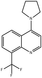 4-(PYRROLIDIN-1-YL)-8-(TRIFLUOROMETHYL)QUINOLINE, 1020253-07-9, 结构式