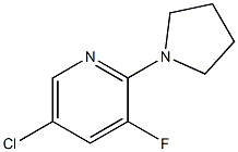 5-CHLORO-3-FLUORO-2-(PYRROLIDIN-1-YL)PYRIDINE, 1020253-18-2, 结构式