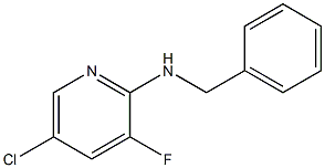 2-(N-BENZYLAMINO)-5-CHLORO-3-FLUOROPYRIDINE, 1020253-20-6, 结构式