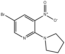 4-(5-BROMO-3-NITROPYRIDIN-2-YL)PYRROLIDINE, 1020253-22-8, 结构式