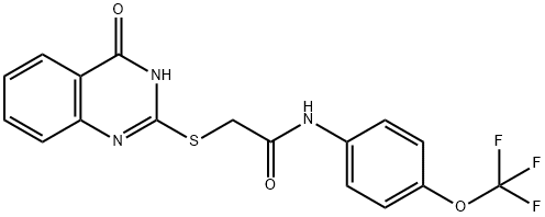 2-((4-氧代-3,4-二氢喹唑啉-2-基)硫代)-N-(4-(三氟甲氧基)苯基)乙酰胺, 1022318-36-0, 结构式