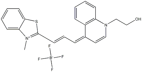 2-[3-[1-(2-羟乙基)-4(1H)-喹啉亚基]-1-丙烯-1-基]-3-甲基苯并噻唑四氟硼酸盐, 1029939-19-2, 结构式