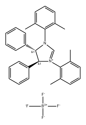 (4S,5S)-1,3-双(2,6-二甲基苯基)-4,5-二苯基-4,5-二氢-1H-咪唑-3-鎓 四氟硼酸盐, 1033618-43-7, 结构式