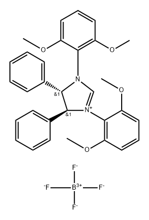 (4S,5S)-1,3-双(2,6-二甲氧基苯基)-4,5-二苯基-4,5-二氢-1H-咪唑-3-鎓 四氟硼酸盐, 1033618-47-1, 结构式