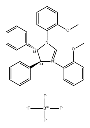 (4S,5S)-1,3-双(2-甲氧基苯基)-4,5-二苯基-4,5-二氢-1H-咪唑-3-鎓 四氟硼酸盐, 1033618-49-3, 结构式
