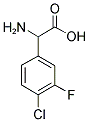 2-氨基-2-(4-氯-3-氟苯基)乙酸, 1039338-62-9, 结构式