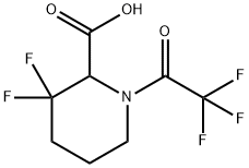 3,3-二氟-1-(2,2,2-三氟乙酰基)哌啶-2-羧酸, 1039364-78-7, 结构式