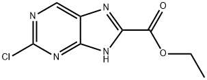 2-氯-9H-嘌呤-8-羧酸乙酯, 1044772-74-8, 结构式