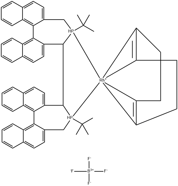 (S)-二叔丁基四氢联二萘磷-铑配合物, 1046806-02-3, 结构式