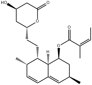 (2Z)-2-甲基-2-丁烯酸 (1S,3R,7S,8S,8AR)-1,2,3,7,8,8A-六氢-3,7-二甲基-8-[2-[(2R,4R)-四氢-4-羟基-6-氧代-2H-吡喃-2-基]乙基]-1-萘基酯, 1048973-04-1, 结构式
