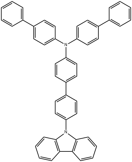 N,N-双联苯基-4’-(9H-咔唑基)联苯-4-胺, 1069137-74-1, 结构式
