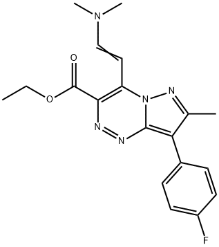 4-[(E)-2-(二甲基氨基)乙烯基]-8-(4-氟苯基)-7-甲基吡唑并[5,1-C][1,2,4]三嗪-3-甲酸乙酯, 1087654-19-0, 结构式