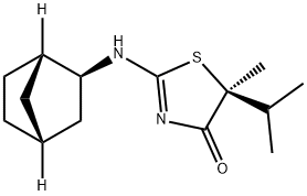 (5S)-2-[(1S,2S,4R)-双环[2.2.1]庚烷-2-氨基]-5-甲基-5-异丙基-4(5H)-噻唑酮, 1095565-81-3, 结构式