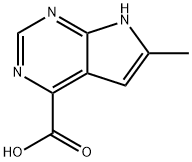 6-methyl-7H-pyrrolo[2,3-d]pyrimidine-4-carboxylic acid, 1095822-86-8, 结构式
