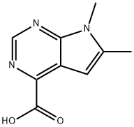 6,7-dimethyl-7H-pyrrolo[2,3-d]pyrimidine-4-carboxylic acid, 1095822-90-4, 结构式