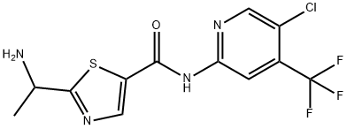 2-(1-氨基乙基)-N-(5-氯-4-(三氟甲基)吡啶-2-基)噻唑-5-羧酰胺, 1095823-56-5, 结构式