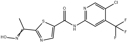 (E)-N-(5-氯-4-(三氟甲基)吡啶-2-基)-2-(1-(羟基亚氨基)乙基)噻唑-5-甲酰胺, 1095823-58-7, 结构式