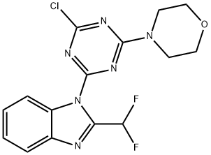 4-(4-氯-6-(2-(二氟甲基)-1H-苯并[D]咪唑-1-基)-1,3,5-三嗪-2-基)吗啉, 475111-38-7, 结构式