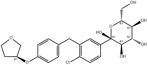 (2S,3R,4S,5S,6R)-2-(4-氯-3-(4-(((S)-3-四氢呋喃)氧代)苄基)苯基)-6-(羟甲基)四氢-2H-吡喃-2,3,4,5-四醇, 1279691-35-8, 结构式