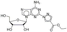 1-(6-氨基-9-BETA-D-呋喃核糖基-9H-嘌呤-2-基)-1H-吡唑-4-羧酸乙酯, 313348-16-2, 结构式