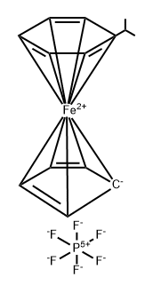 异丙苯基环戊二烯铁六氟磷酸盐, 32760-80-8, 结构式