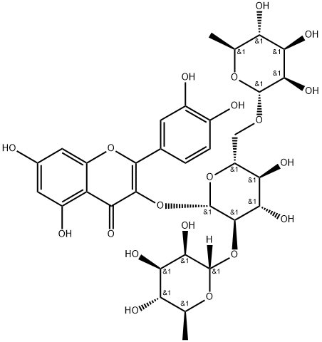 槲皮素-3-O-芸香糖-(1→2)-O-鼠李糖苷, 55696-57-6, 结构式