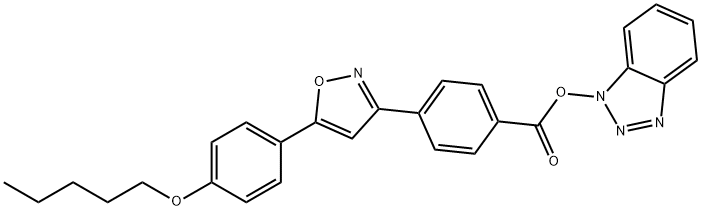 1H-苯并[D][1,2,3]三氮唑-1-基4-(5-(4-(戊氧基)苯基)異噁唑-3-基)苯甲酸酯, 235112-66-0, 結(jié)構(gòu)式