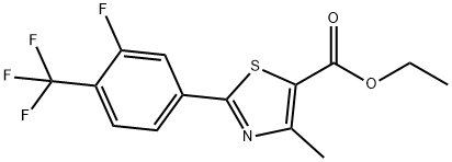 ETHYL 2-[3-FLUORO-(TRIFLUOROMETHYL)PHENYL]-4-METHYL-THIAZOLE-5-CARBOXYLATE, 317319-21-4, 结构式