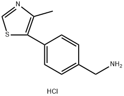 (4-(4-Methylthiazol-5-yl)phenyl)methanamine hydrochloride, 2288710-66-5, 结构式