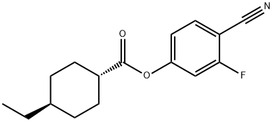 反式-4-乙基环己烷羧酸-4-氰基-3-氟苯酯, 90525-56-7, 结构式