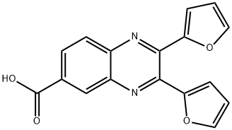 2,3-二-呋喃-2-基-6-喹喔啉羧酸, 90846-59-6, 结构式