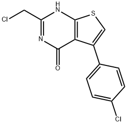 2-(氯甲基)-5-(4-氯苯基)-3H,4H-噻吩并[2,3-D]嘧啶-4-酮, 91225-69-3, 结构式