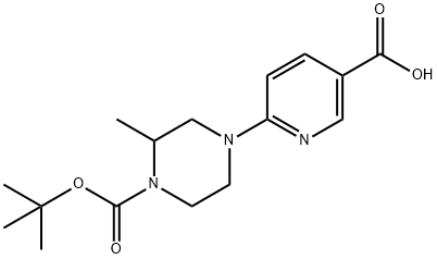 4-(5-羧基-2-吡啶)-2-甲基哌嗪-1-羧酸叔丁酯, 904817-70-5, 结构式