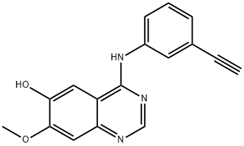 4-(3-乙炔基苯基胺基)-7-甲氧基喹唑啉-6-醇, 905306-05-0, 结构式
