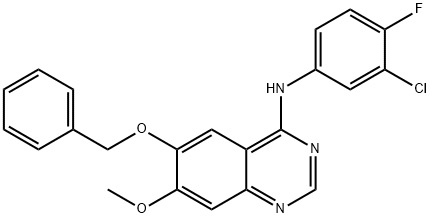 N-(3-氯-4-氟苯基)-7-甲氧基-6-苄氧基喹唑啉-4-胺, 913819-12-2, 结构式