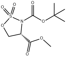 3-(叔丁基)4-甲基(S)-1,2,3-噁噻唑烷-3,4-二羧酸2,2-二氧化物, 913979-52-9, 结构式